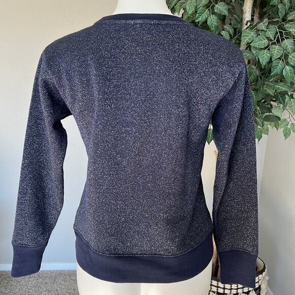 J. Crew Shimmer Crewneck Sweater Navy - Picture 4 of 6